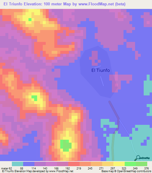 El Triunfo,Honduras Elevation Map