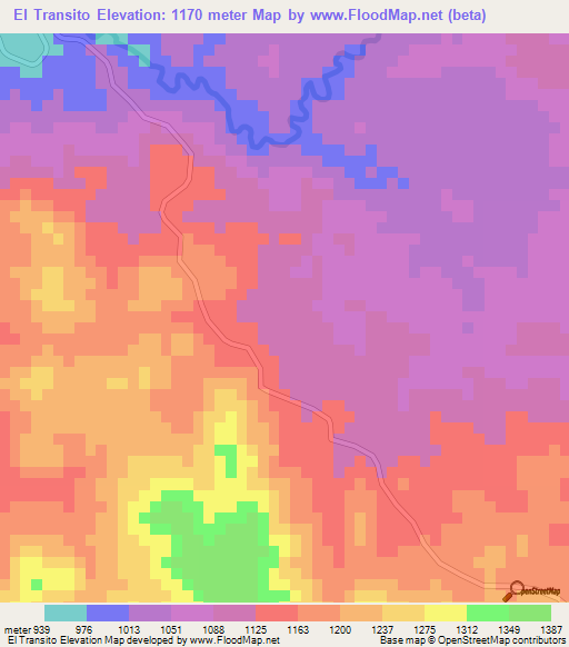 El Transito,Honduras Elevation Map