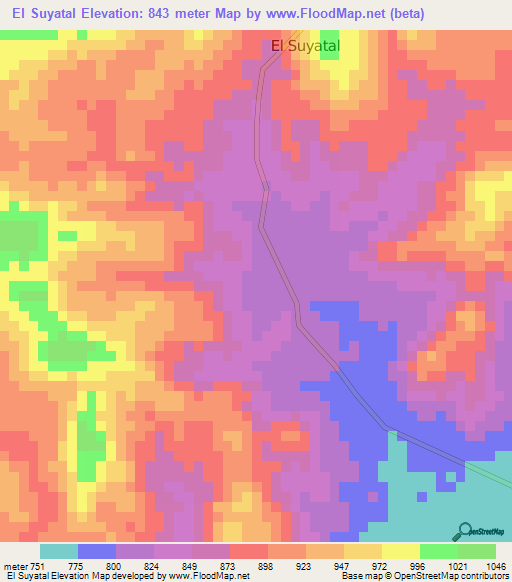 El Suyatal,Honduras Elevation Map