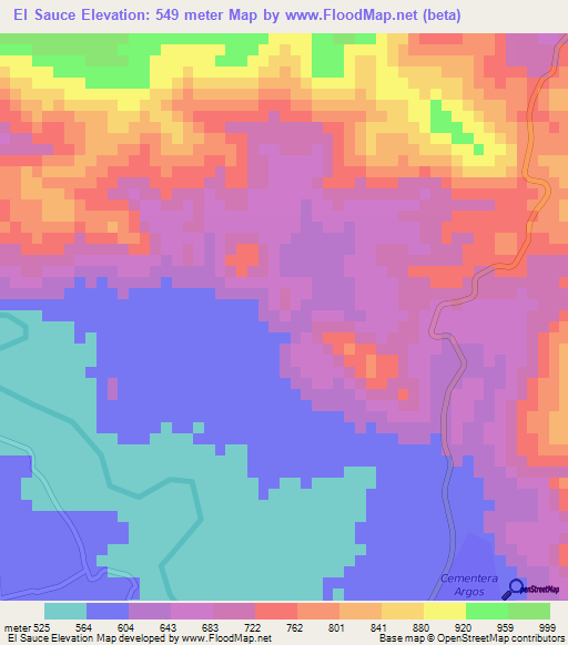 El Sauce,Honduras Elevation Map