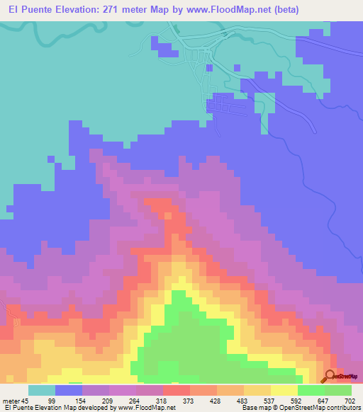 El Puente,Honduras Elevation Map