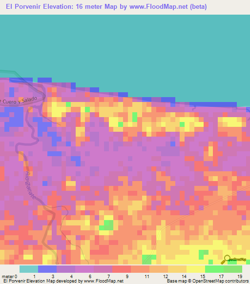 El Porvenir,Honduras Elevation Map