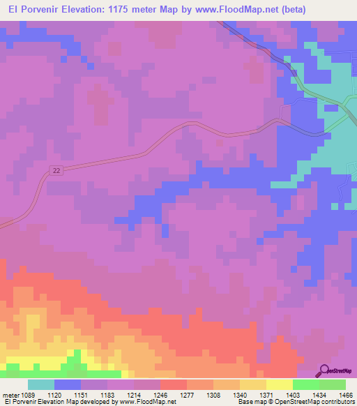 El Porvenir,Honduras Elevation Map