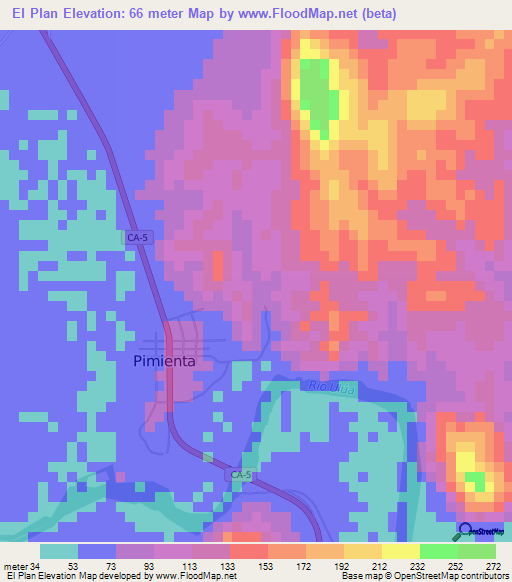 El Plan,Honduras Elevation Map