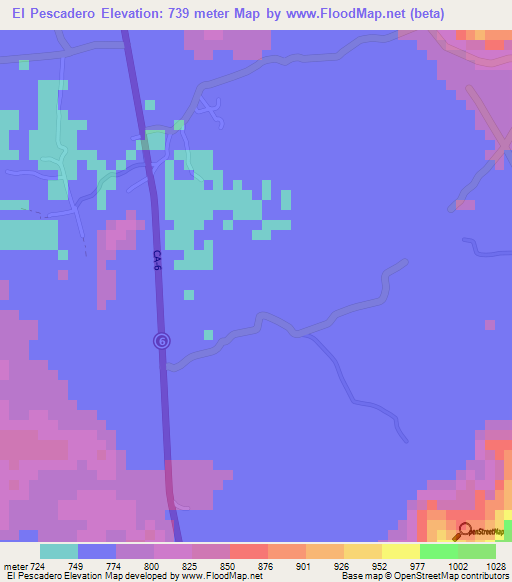 El Pescadero,Honduras Elevation Map
