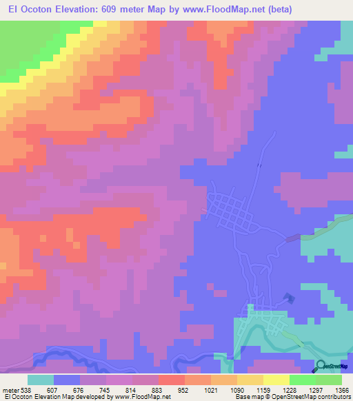 El Ocoton,Honduras Elevation Map