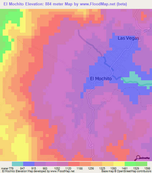 El Mochito,Honduras Elevation Map