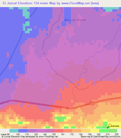 El Juncal,Honduras Elevation Map