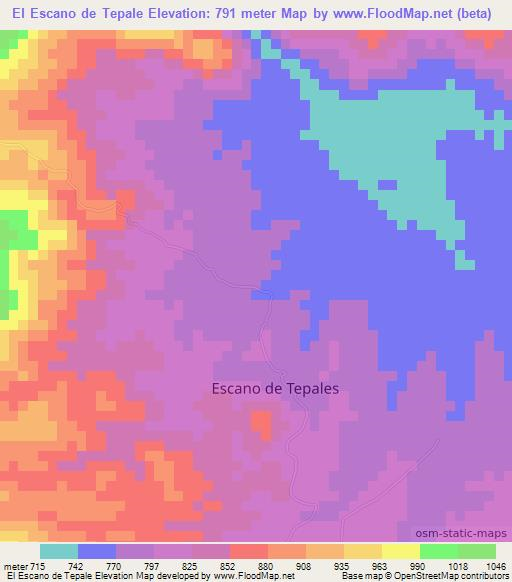 El Escano de Tepale,Honduras Elevation Map