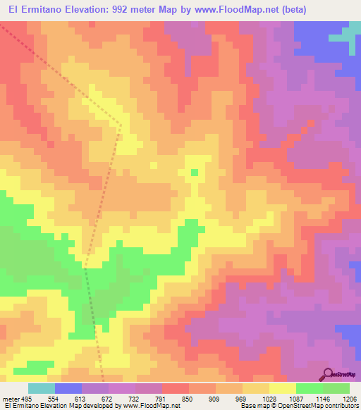 El Ermitano,Honduras Elevation Map