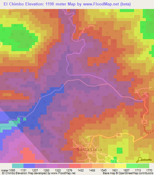 El Chimbo,Honduras Elevation Map