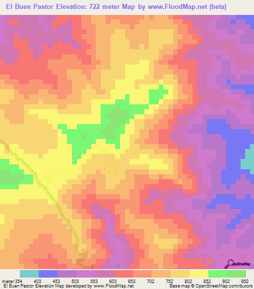 El Buen Pastor,Honduras Elevation Map