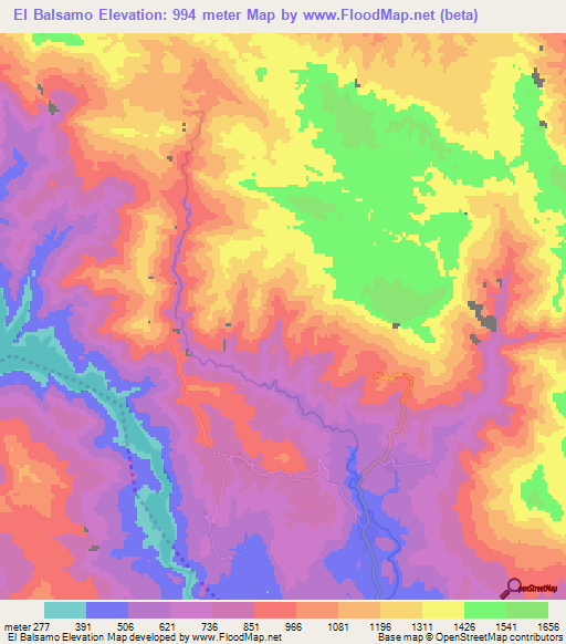 El Balsamo,Honduras Elevation Map