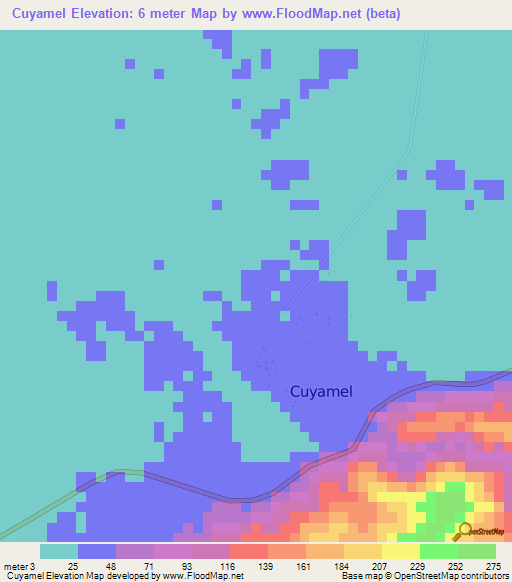 Cuyamel,Honduras Elevation Map