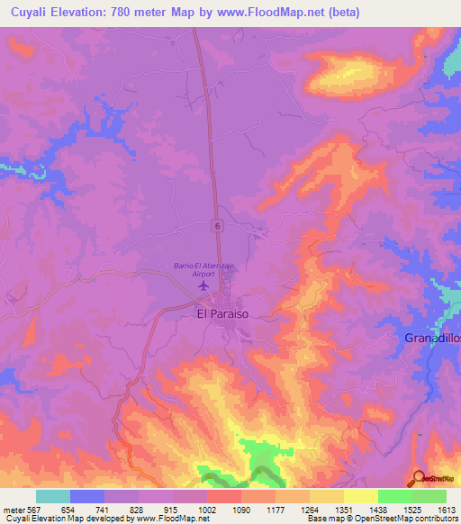 Cuyali,Honduras Elevation Map