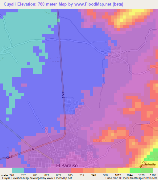 Cuyali,Honduras Elevation Map