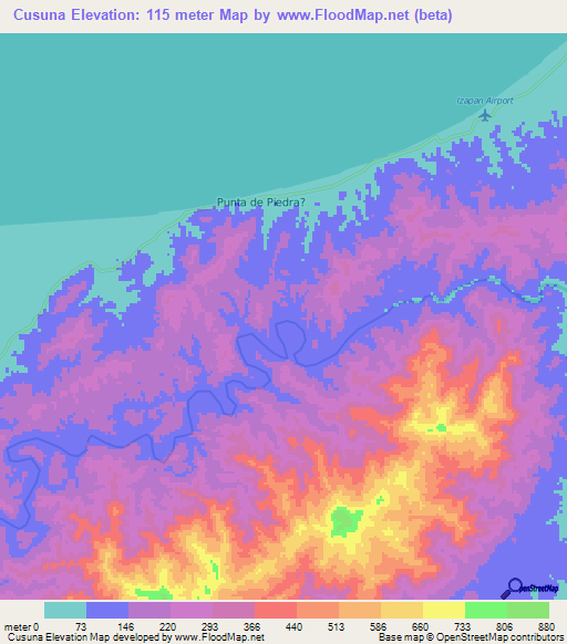 Cusuna,Honduras Elevation Map