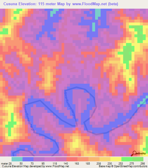 Cusuna,Honduras Elevation Map