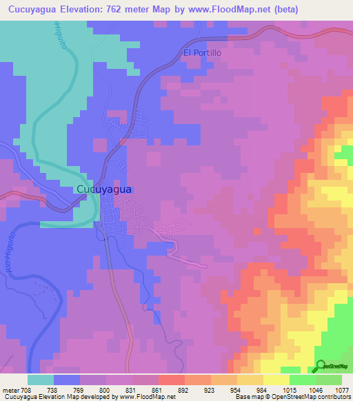 Cucuyagua,Honduras Elevation Map