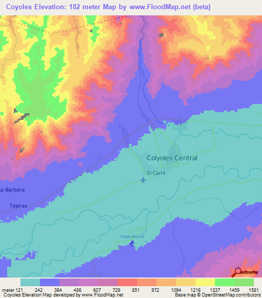 Coyoles,Honduras Elevation Map