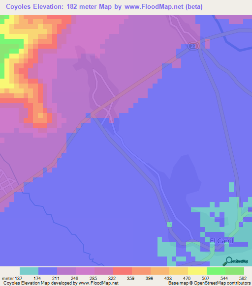 Coyoles,Honduras Elevation Map