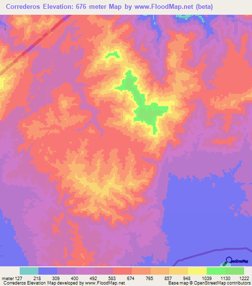 Correderos,Honduras Elevation Map