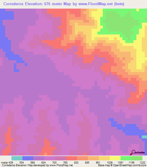 Correderos,Honduras Elevation Map
