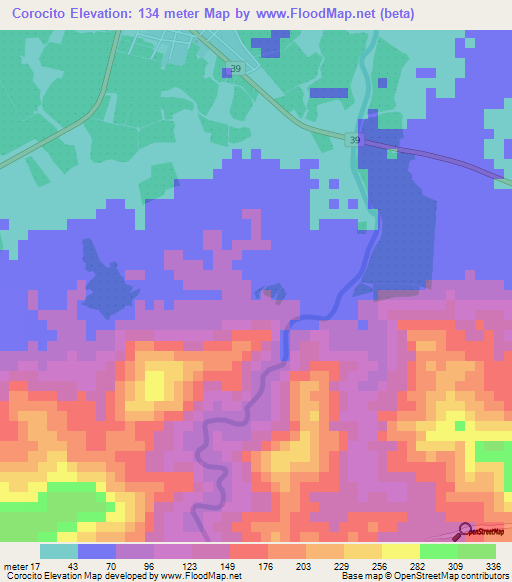 Corocito,Honduras Elevation Map