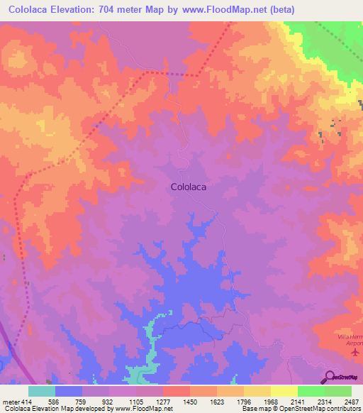 Cololaca,Honduras Elevation Map