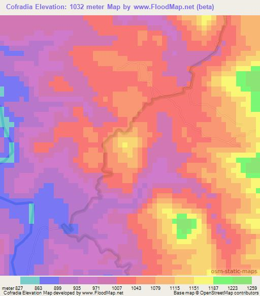 Cofradia,Honduras Elevation Map