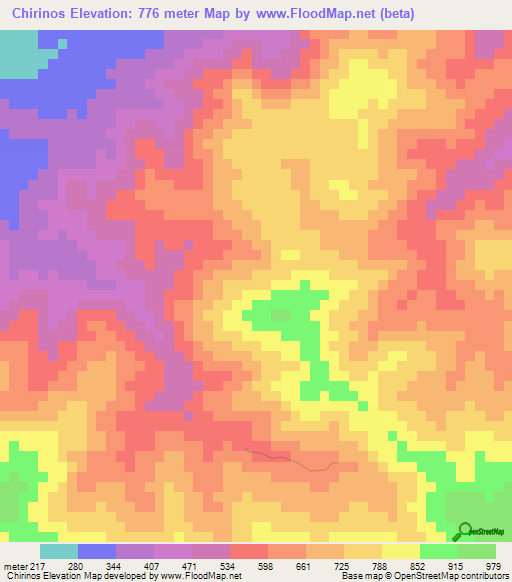 Chirinos,Honduras Elevation Map