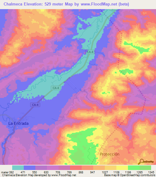Chalmeca,Honduras Elevation Map
