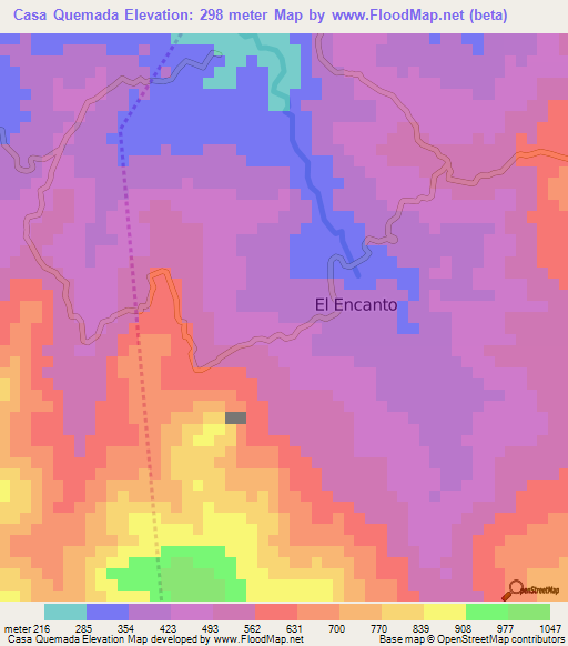 Casa Quemada,Honduras Elevation Map