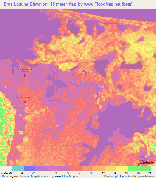 Brus Laguna,Honduras Elevation Map