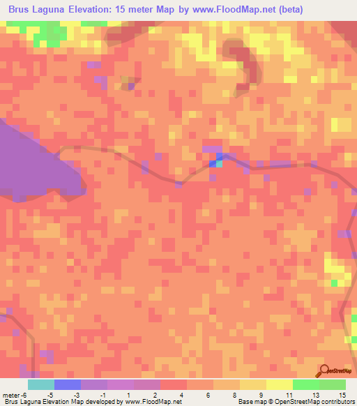 Brus Laguna,Honduras Elevation Map