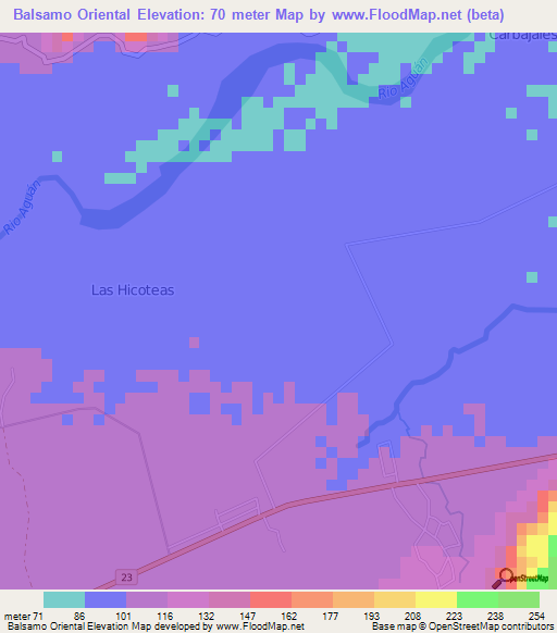 Balsamo Oriental,Honduras Elevation Map