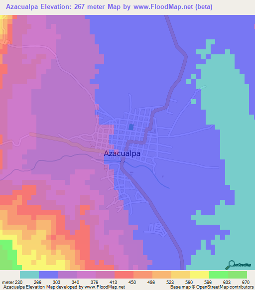 Azacualpa,Honduras Elevation Map