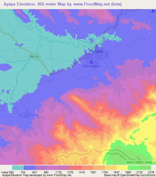 Ayapa,Honduras Elevation Map