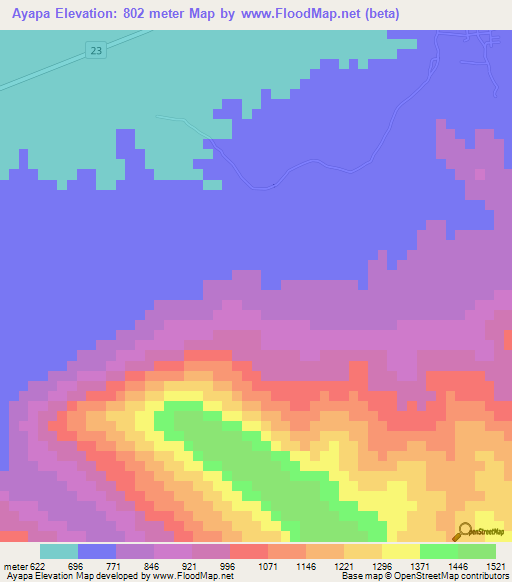 Ayapa,Honduras Elevation Map