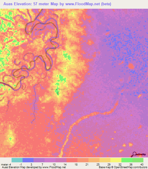 Auas,Honduras Elevation Map