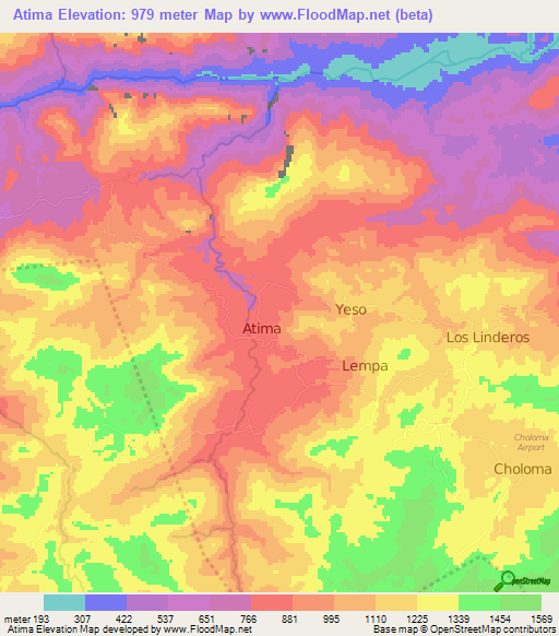 Atima,Honduras Elevation Map
