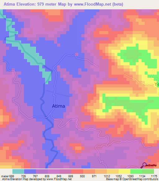 Atima,Honduras Elevation Map