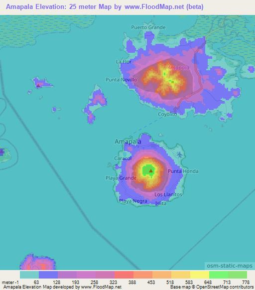 Amapala,Honduras Elevation Map