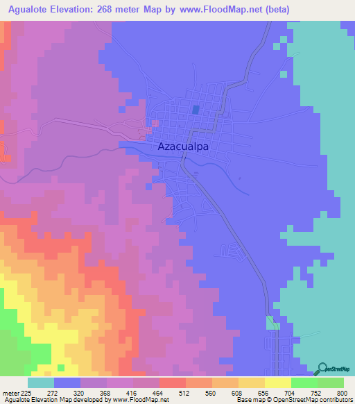 Agualote,Honduras Elevation Map