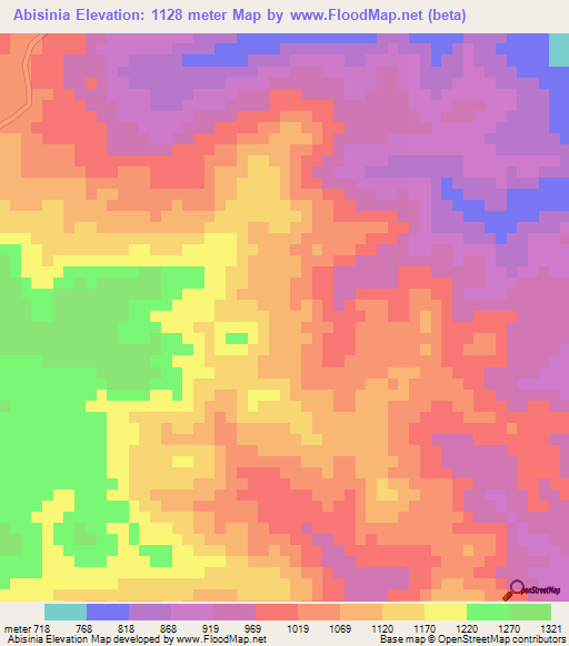 Abisinia,Honduras Elevation Map