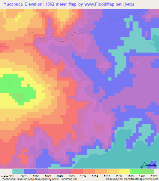 Yucapuca,Nicaragua Elevation Map