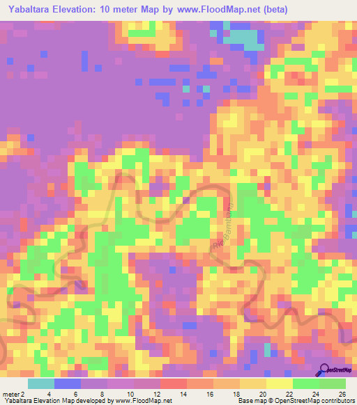 Yabaltara,Nicaragua Elevation Map