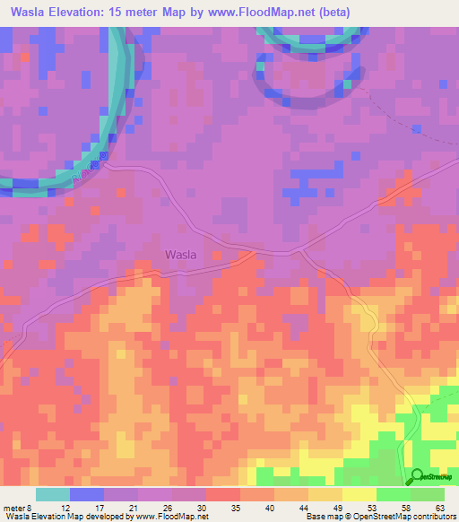 Wasla,Nicaragua Elevation Map