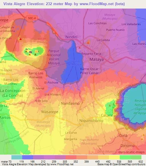 Vista Alegre,Nicaragua Elevation Map