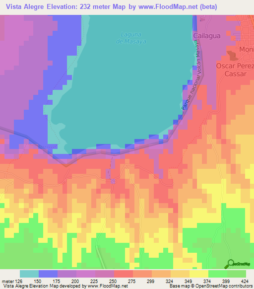Vista Alegre,Nicaragua Elevation Map